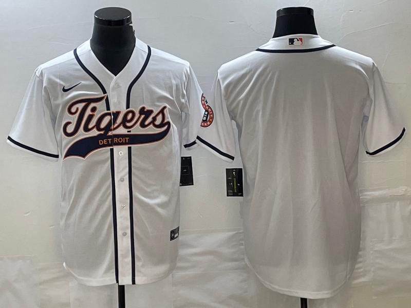 Men's Detroit Tigers White Blank Jersey Joint Edition